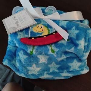 Starry Blue Kids Bib with Alien Design